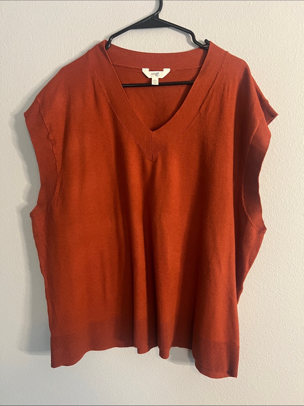 Terra & Sky Brick Orange Knit Vest